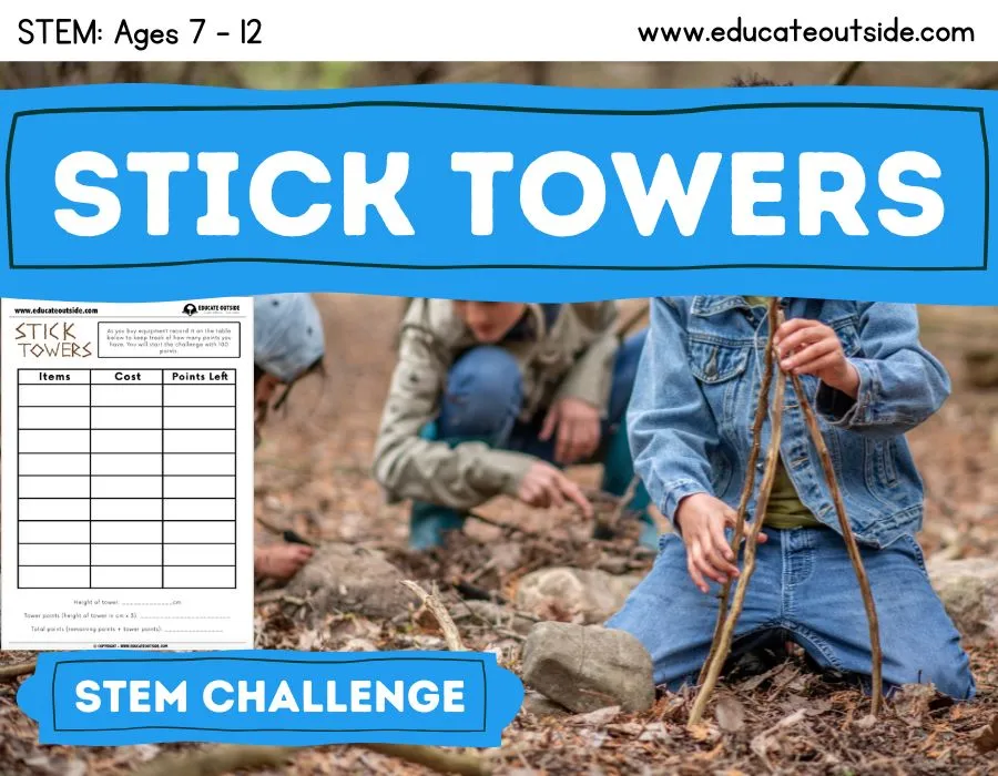 Outdoor STEM Challenge - Stick Towers