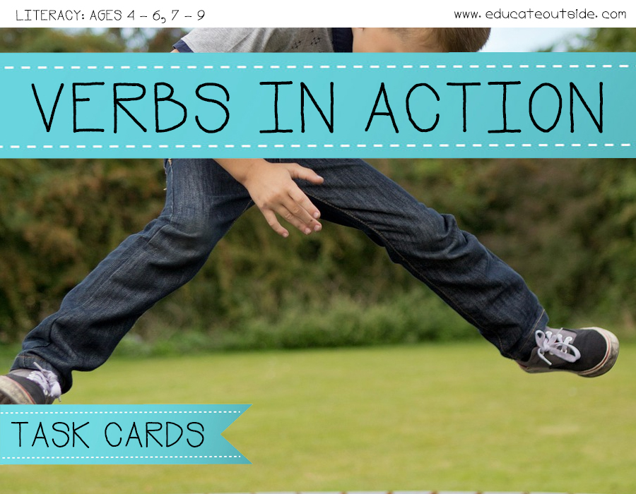 Verbs In Action Verbs Task Cards Educate Outside
