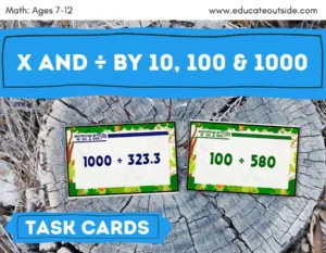 Multiplying and Dividing by 10, 100 and 1000 task cards