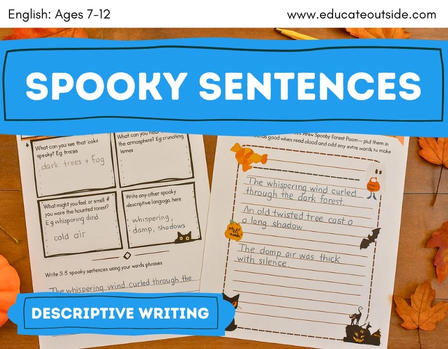 Halloween Descriptive Writing Adjectives Sensory Language
