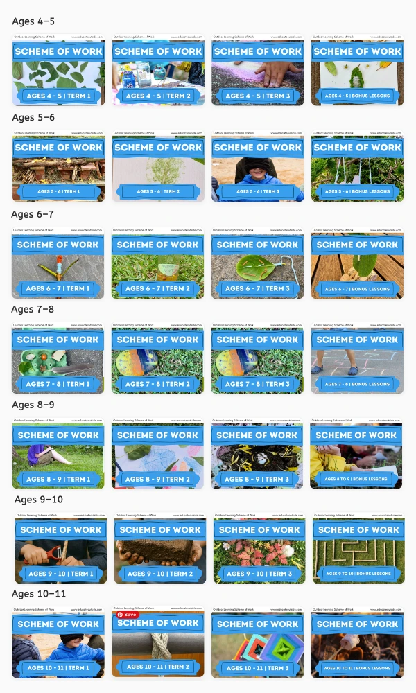 Outdoor learning curriculum for primary and elementary schools