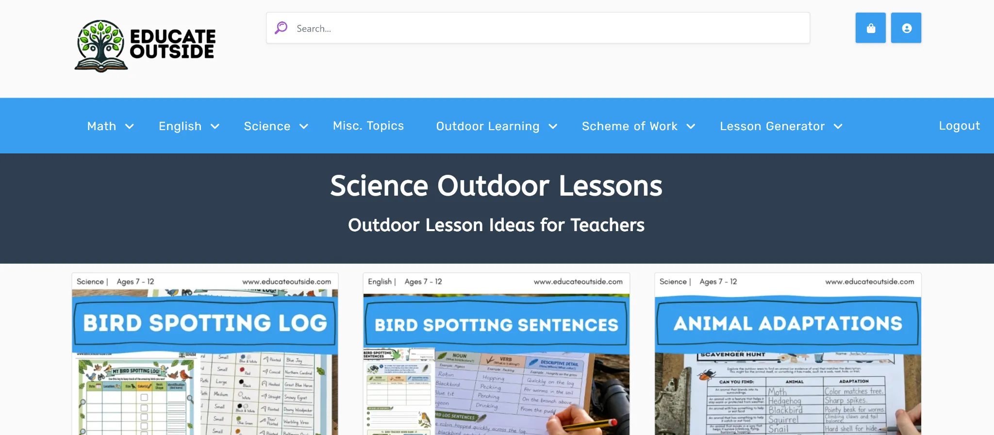 Outdoor science lessons for primary and elementary
