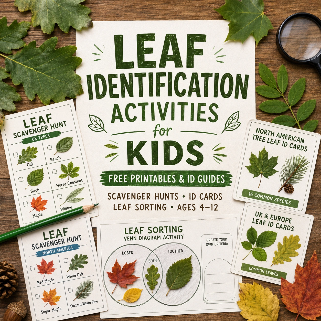 Leaf identification activity for kids
