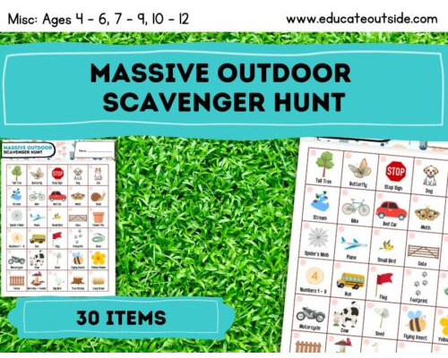 Outdoor Scavenger Hunt Printable - 30 Items