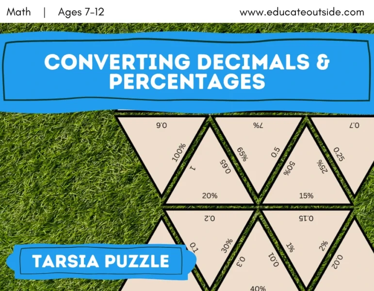 Converting Percentages to Decimals Tarsia Puzzle | Conversions