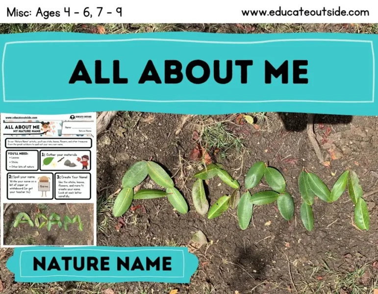 All About Me - Nature Name Art - Back To School