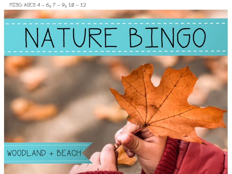 Nature Bingo / Scavenger Hunt - Beach and Woodland