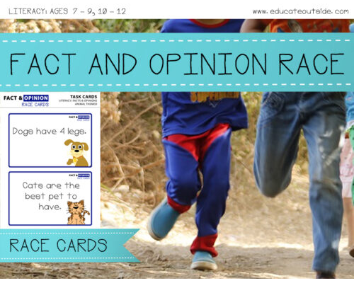 Fact and Opinion Activity - Race Cards- Non-Fiction Text