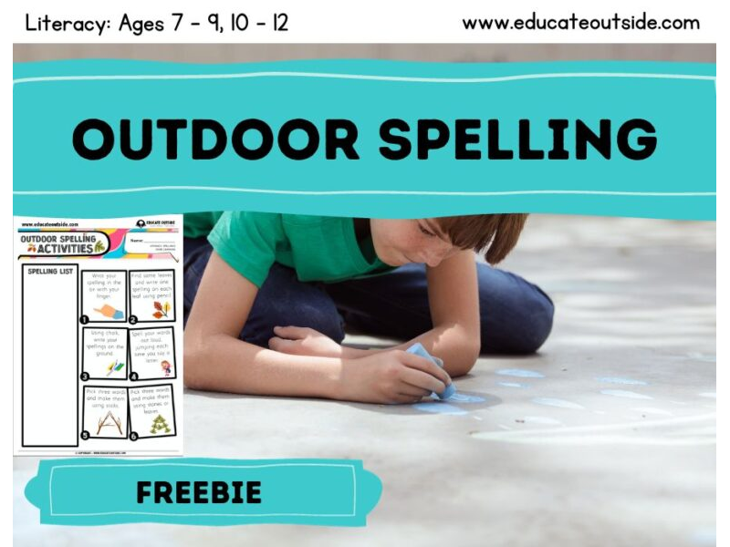 Spellings List Activity Sheet - Outdoor Spelling Practise