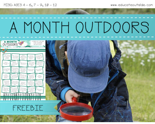 A Month Outdoors - Outdoor Challenges for Kids - Summer Activity