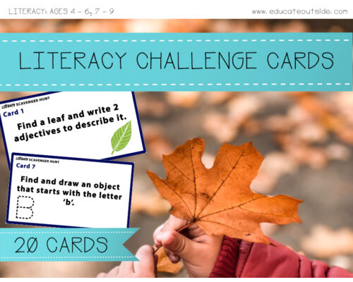 Outdoor Literacy Challenge Cards: 4 - 6, 7 - 9