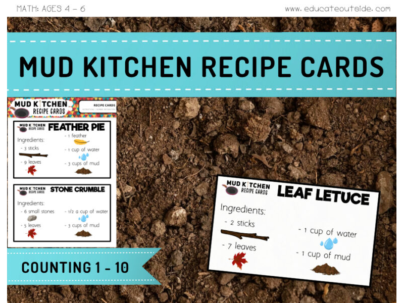Mud Kitchen Recipe Cards (ingredients only)