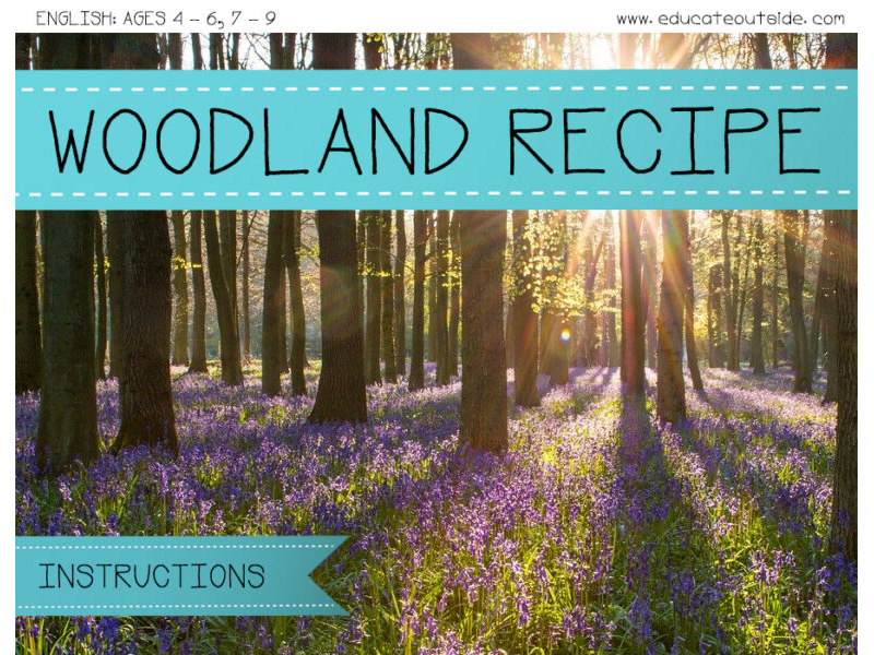 Instruction Writing Activity - Recipe For A Woodland