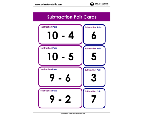 Subtraction: Pair Cards