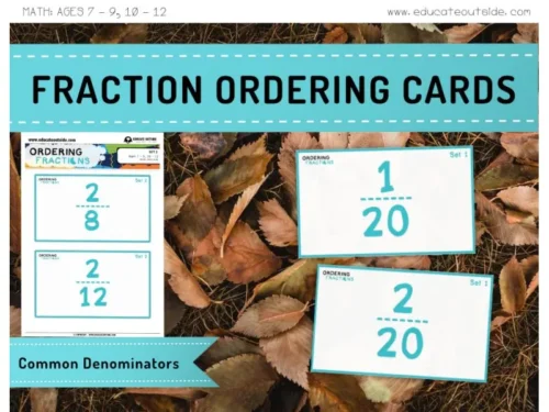 Ordering Fractions Cards: Finding Common Denominators Activity