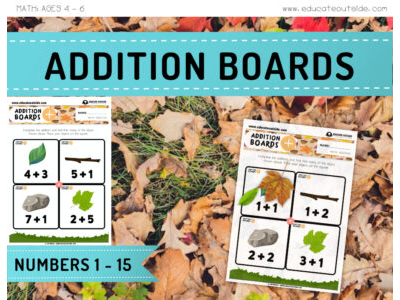 Addition Boards: Numbers 1 - 15