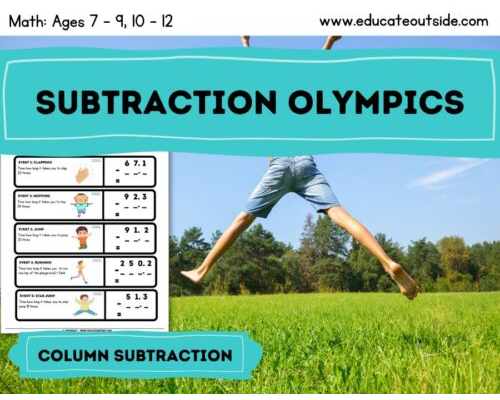 Column Subtraction Olympics - With and Without Decimals