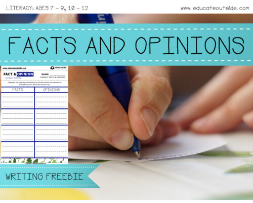 Facts and Opinions Outdoor Writing Activity: Non-Fiction Text