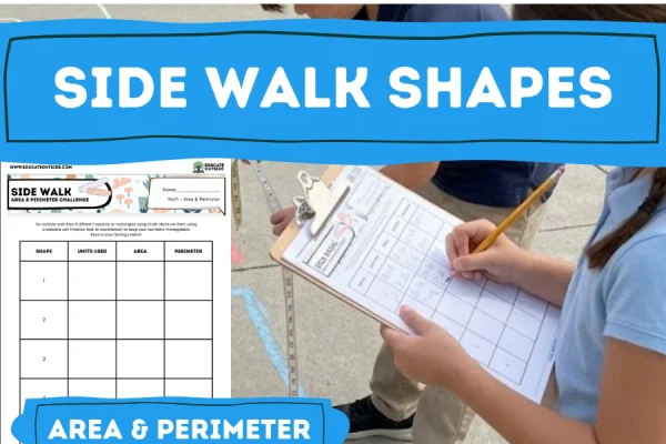 Area and perimeter lesson for kids using chalk