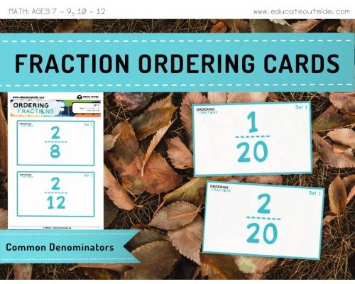 Ordering Fractions Cards: Finding Common Denominators