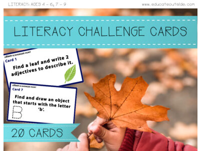 Outdoor Literacy Challenge Cards: 4 - 6, 7 - 9